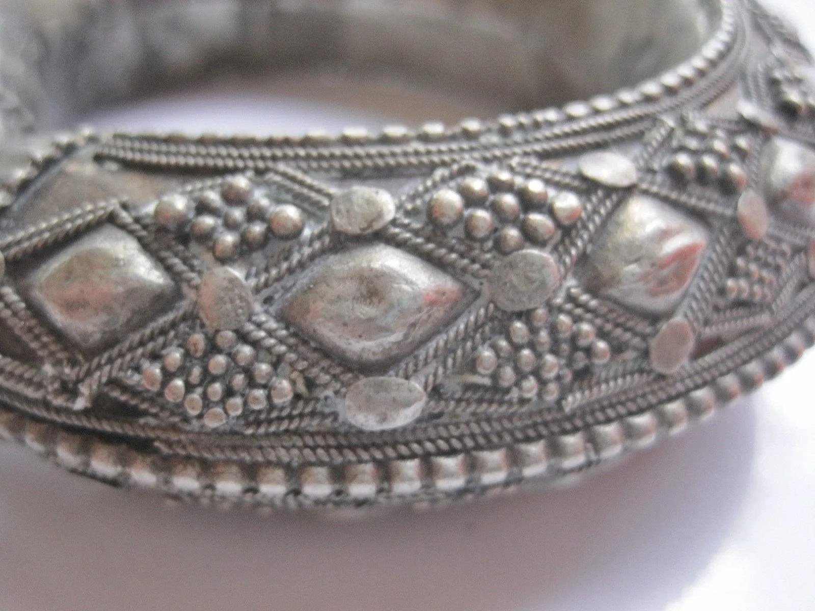 Vintage Bedouin Yemeni Bangle With Repousse Work