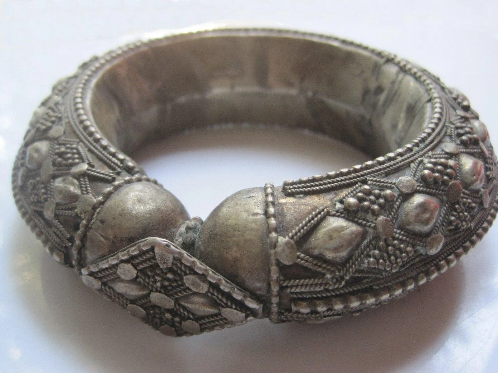 Vintage Bedouin Yemeni Bangle With Repousse Work