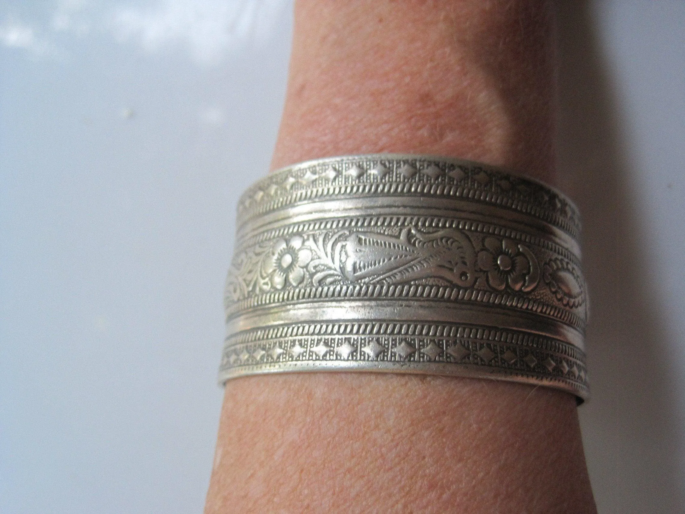 Vintage Wide Silver Berber Cuff