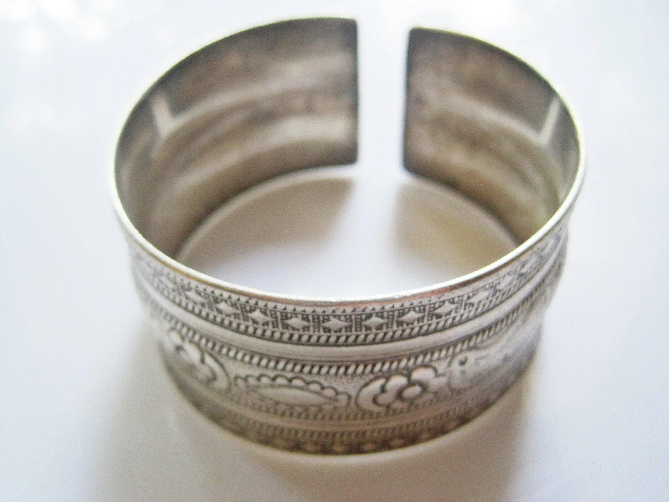 Vintage Wide Silver Berber Cuff