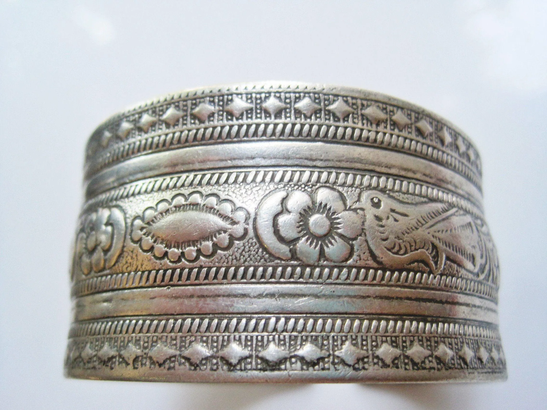 Vintage Wide Silver Berber Cuff