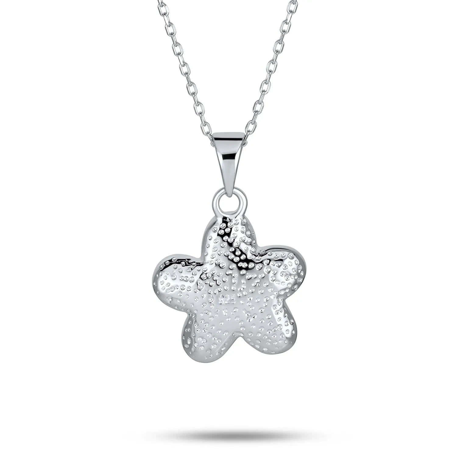 White Opal Hawaiian Flower Pendant Necklace Sterling Silver Birthstone Jewelry