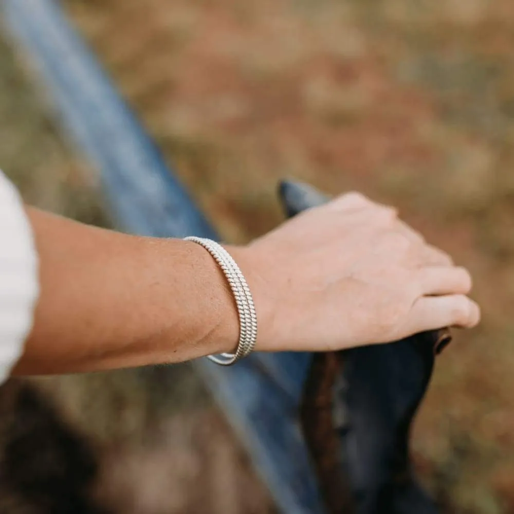 Woven Twisted Sterling Silver Women's Bangle