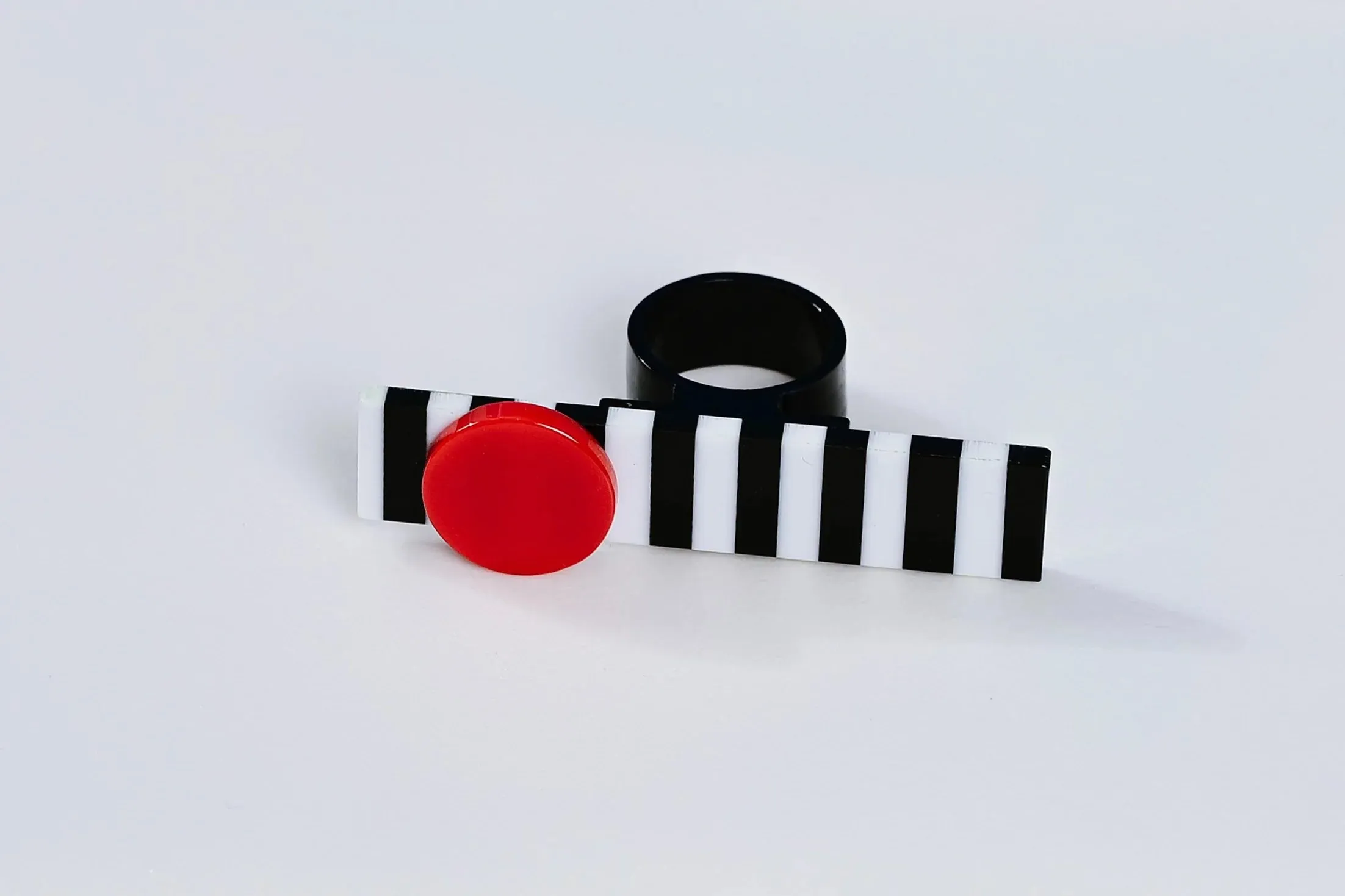 Zebra Red & Black Acrylic Ring