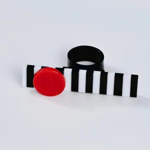 Zebra Red & Black Acrylic Ring