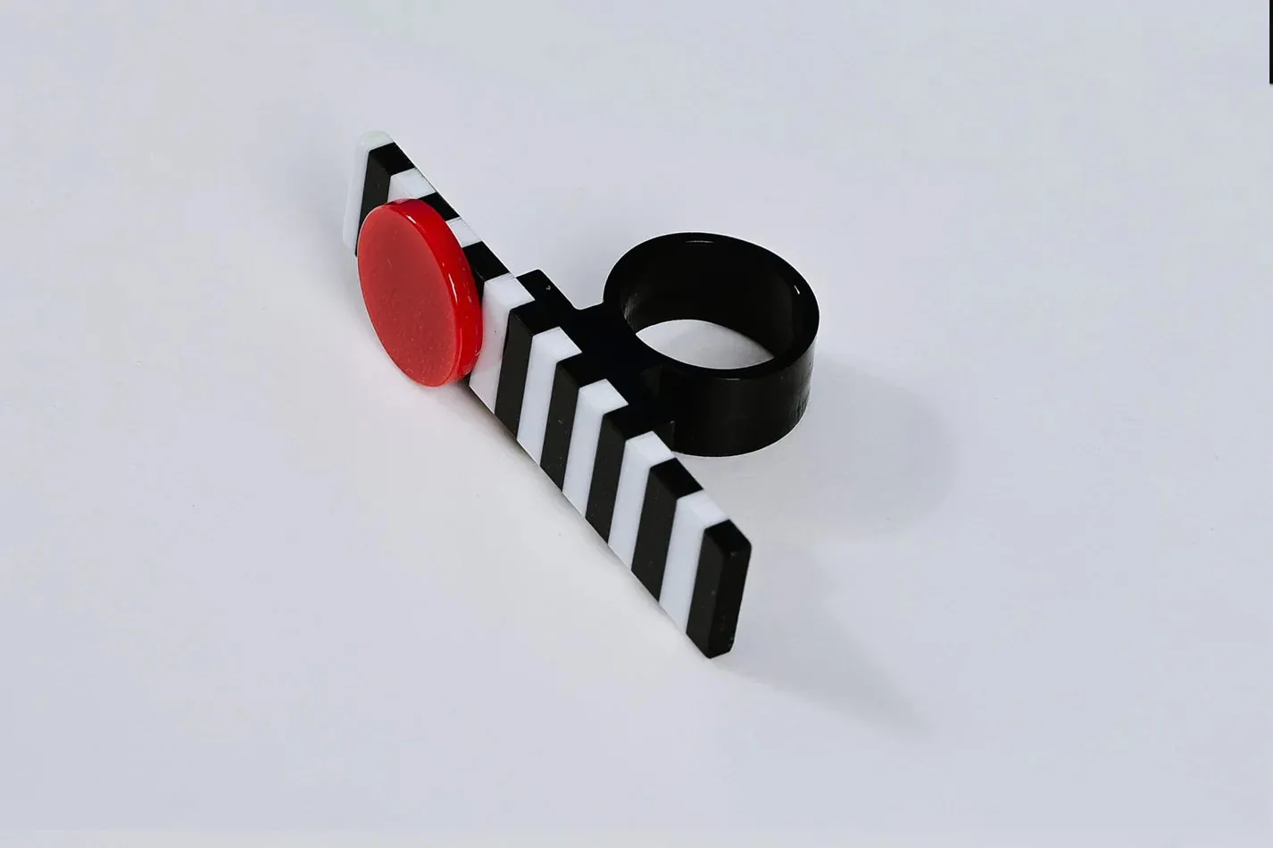 Zebra Red & Black Acrylic Ring